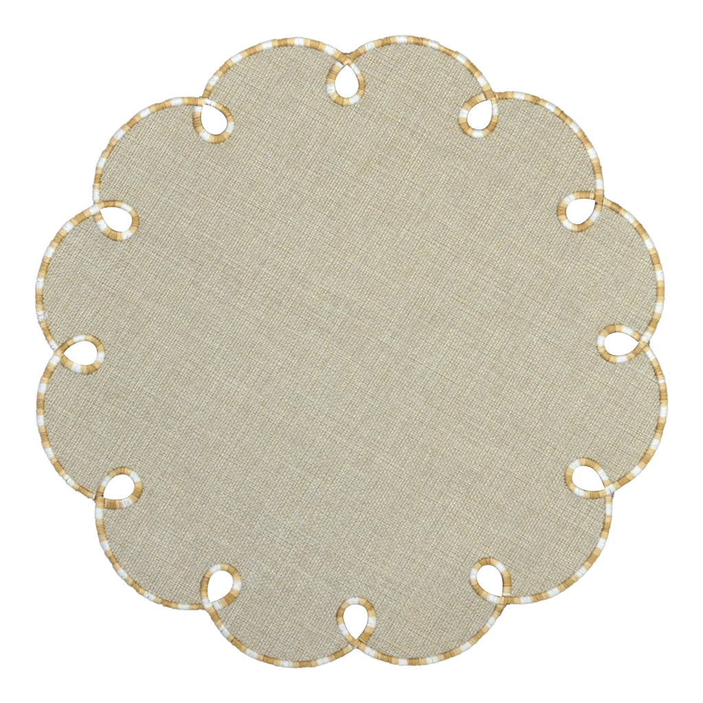 Mantel Flor Beige